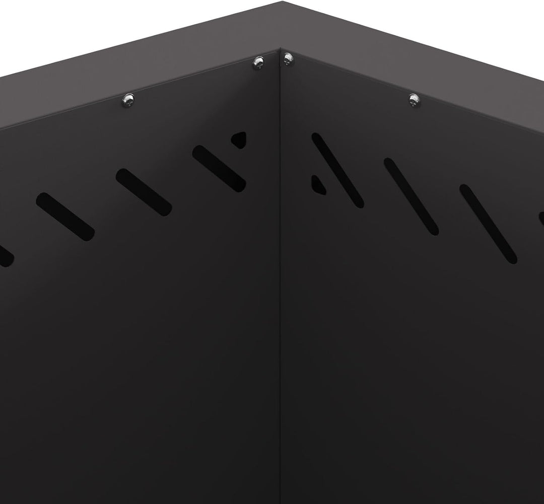 vidaXL Rauchfreier Feuerkorb Schwarz 58 x 58 x 51 cm Stahl, Garten und Terrasse, moderner Outdoor Fe