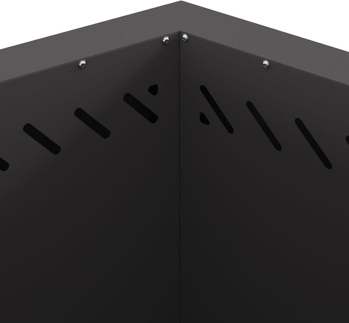 vidaXL Rauchfreier Feuerkorb Schwarz 58 x 58 x 51 cm Stahl, Garten und Terrasse, moderner Outdoor Fe