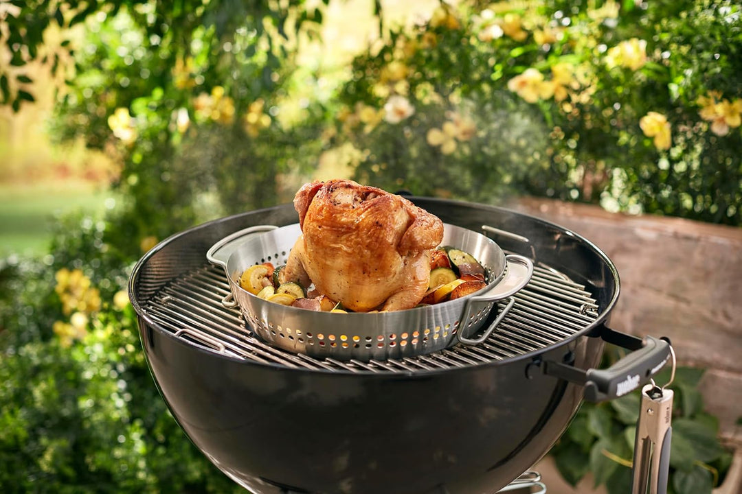 Weber Geflügelhalter Edelstahl für Gourmet BBQ System - saftiges Grillen von Hähnchen und Pute, spül