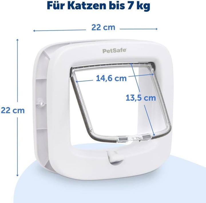 PetSafe Manuelle Katzenklappe, Handverriegelung mit 4 Verschlussoptionen, Mit Wetterdichtung, Katzen