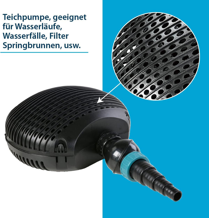 AquaForte EC 8.000 Filter/Teichpumpe, 50 Watt, Maximale Fördermenge 8.000 Liter pro Stunde, Maximale