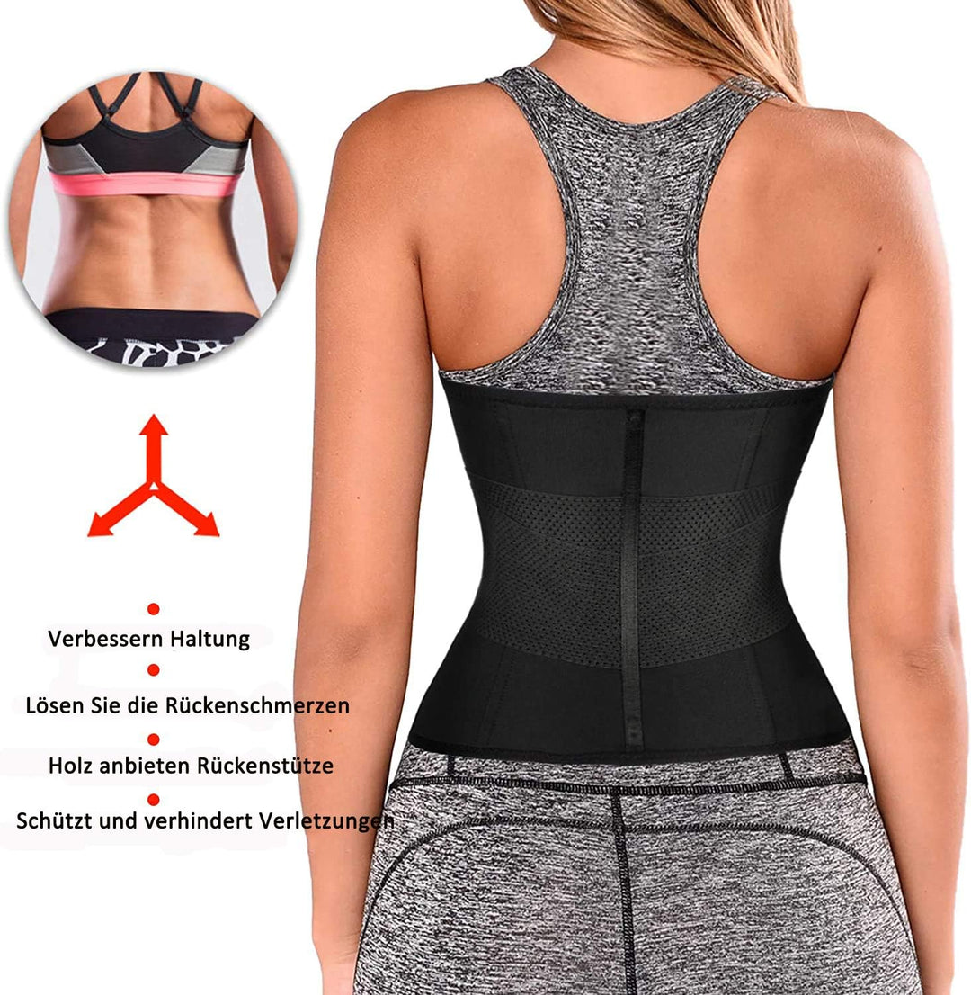 Gotoly Damen Bauchweggürtel Taillenformer Sport Fitnessgürtel Schwitzgürtel Body Shaper Verstellbare