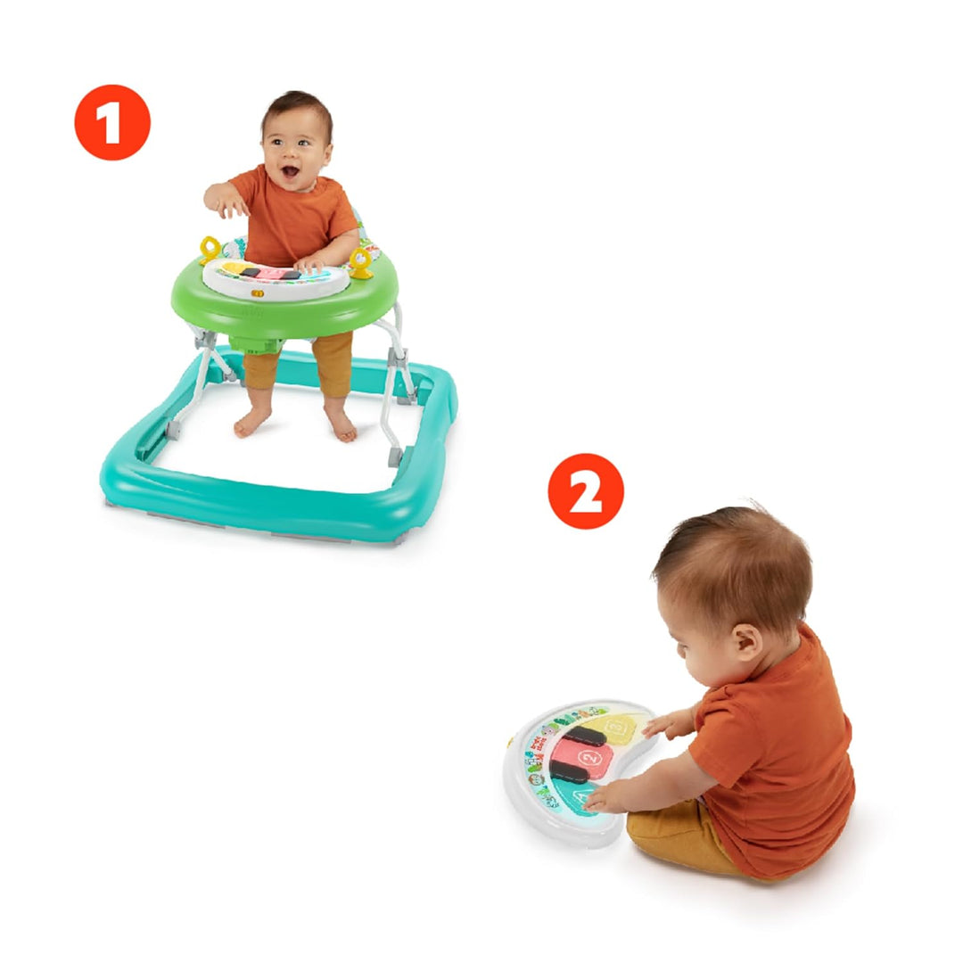 Bright Starts, Tiny Trek 2-in-1 Baby Aktivität Lauflernhilfe mit Spielzeugstation, verstellbarer Höh
