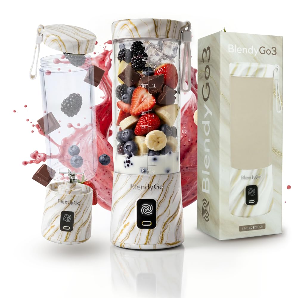 BlendyGo 3 Tragbarer Mixer, Blender, Mini Standmixer, 550 ml, Smoothie maker, Mixer smoothie maker t
