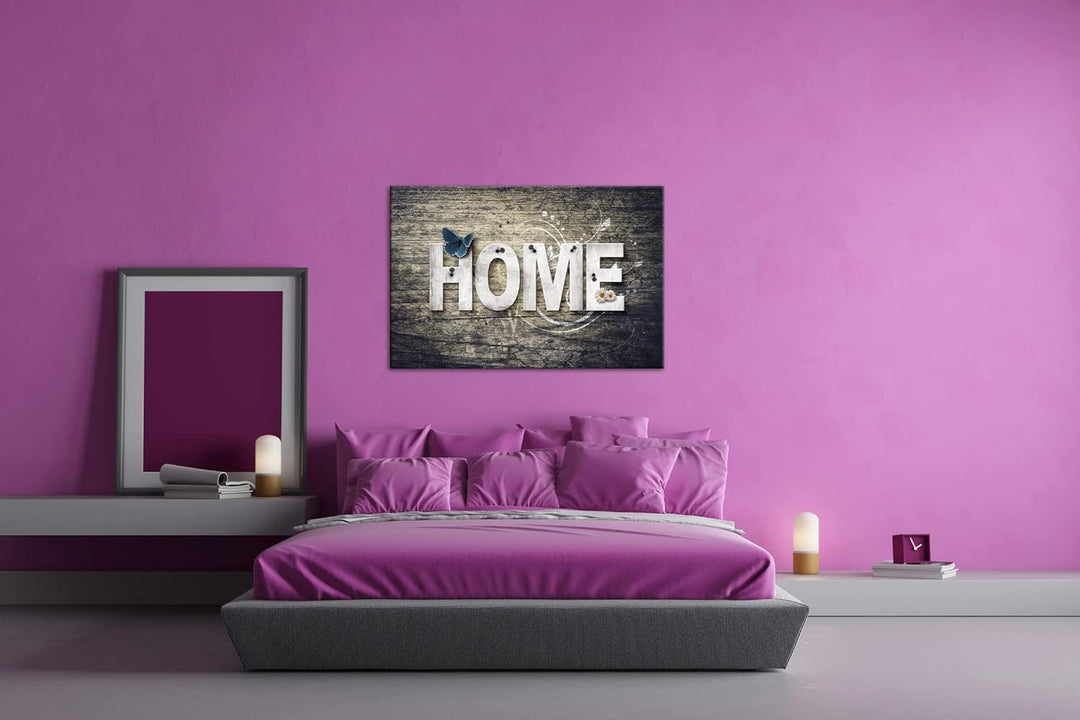 deyoli Home Logo Format: 80x60 als Leinwandbild, Motiv fertig gerahmt auf Echtholzrahmen, Hochwertig