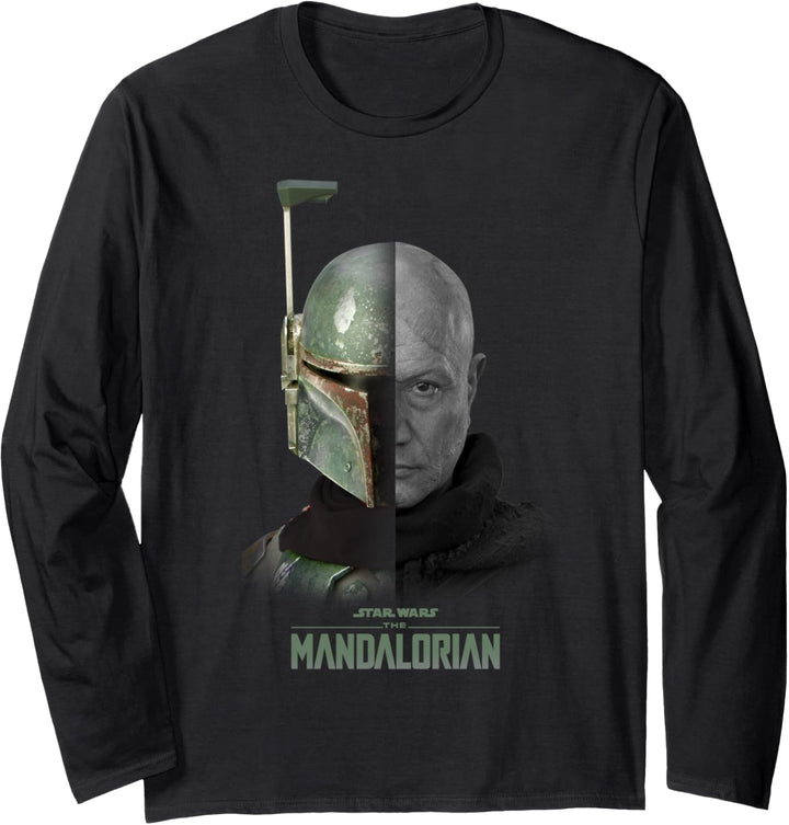 Star Wars: The Mandalorian Boba Fett Split Face Langarmshirt