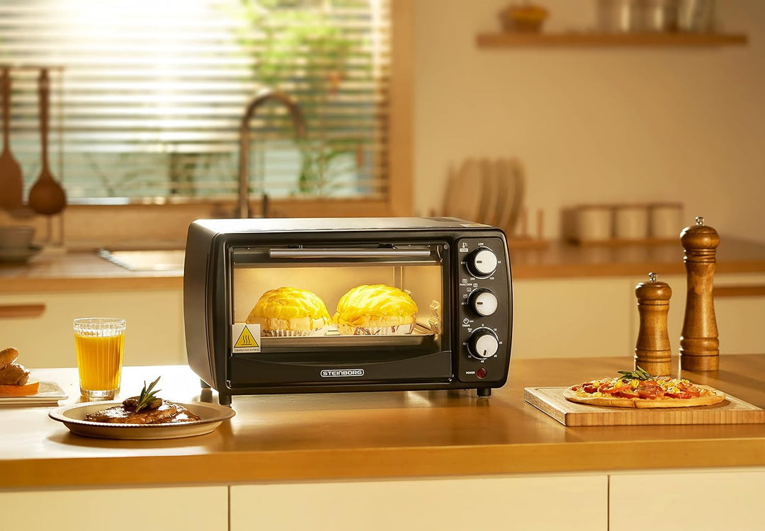 Mini Backofen 13 Liter | 65°-230°C | Timer | aufklappbares Krümelblech | Minibackofen | Backofen | K