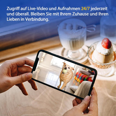 HiKam 4K HD Kleine Kamera, Live Übertragung Handy App, Überwachungskamera Innen Überwachung Hundekam