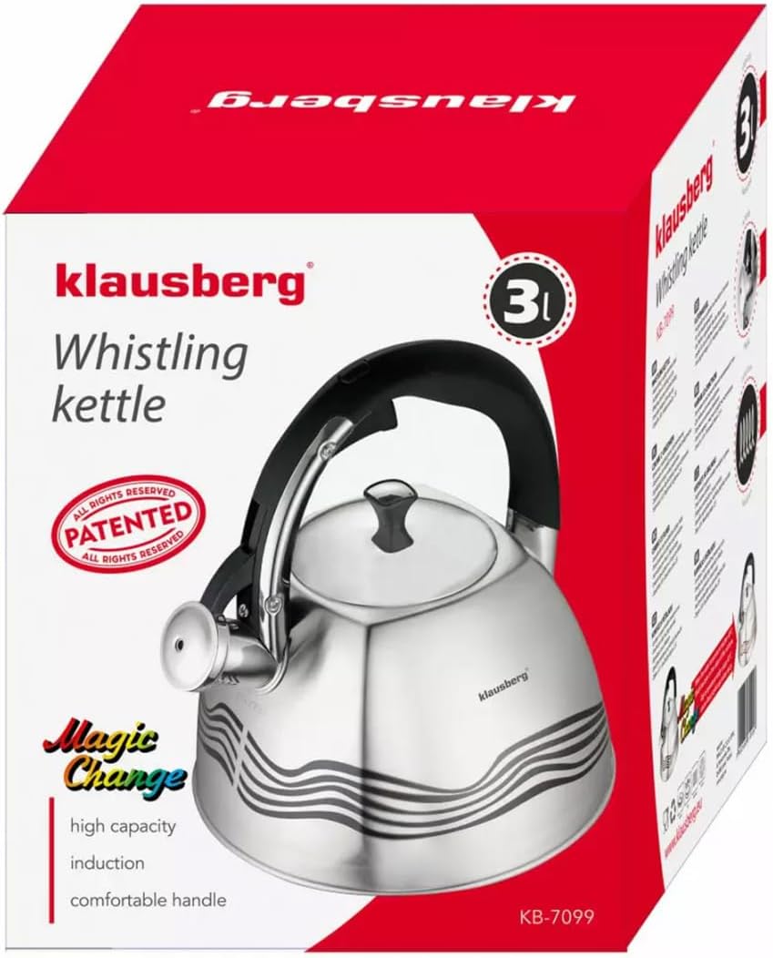Magic Wasserkessel eckig Farbwechsel 3 Liter Induktion Flötenkessel Tee/Pfeif