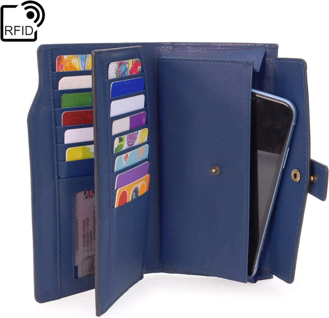 Catwalk Collection Handbags - Leder - Geldbörse/Damenbörse/Geldbeutel mit telefonfach - 20 Kreditkar