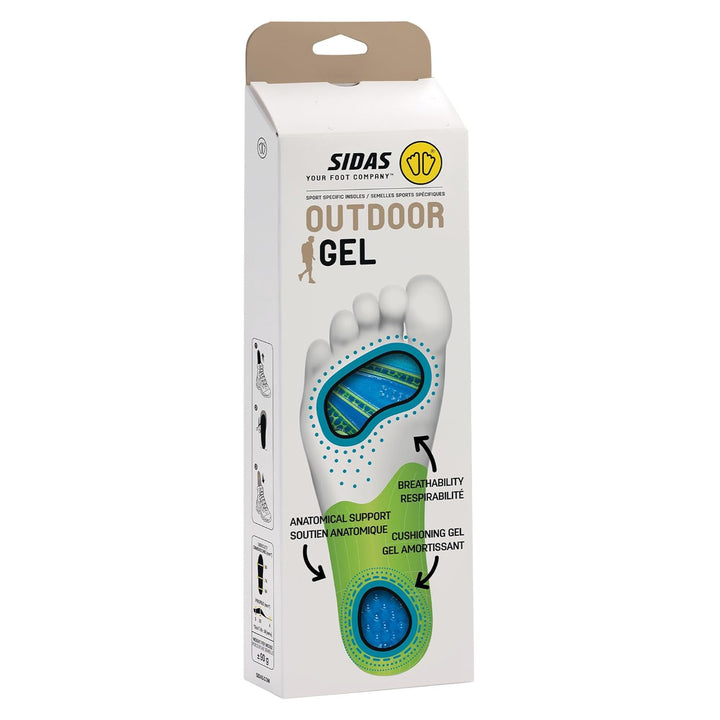 Sidas Gel Comfort Outdoor Sohle FR : L (Taille Fabricant : L:42-43) Grün, FR : L (Taille Fabricant :