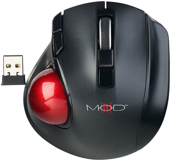 Mod-it Trackball Maus: Kabelloser Funk-Laser-Trackball mit 5 Tasten und Scrollrad, 1.200 DPI (PC Mau