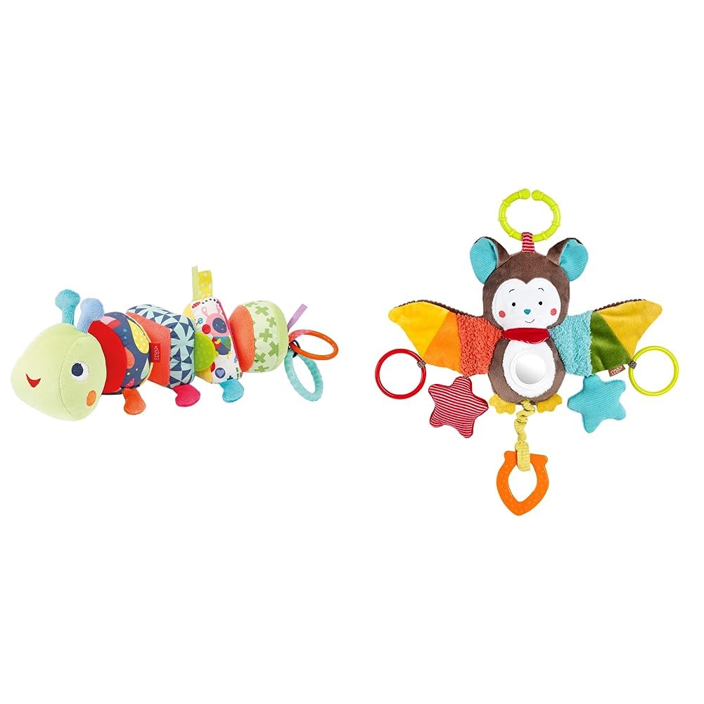 Fehn 055399 Activity-Puzzle-Raupe Color Friends – Motorikspielzeug zum Greifen & Activity-Spieltier