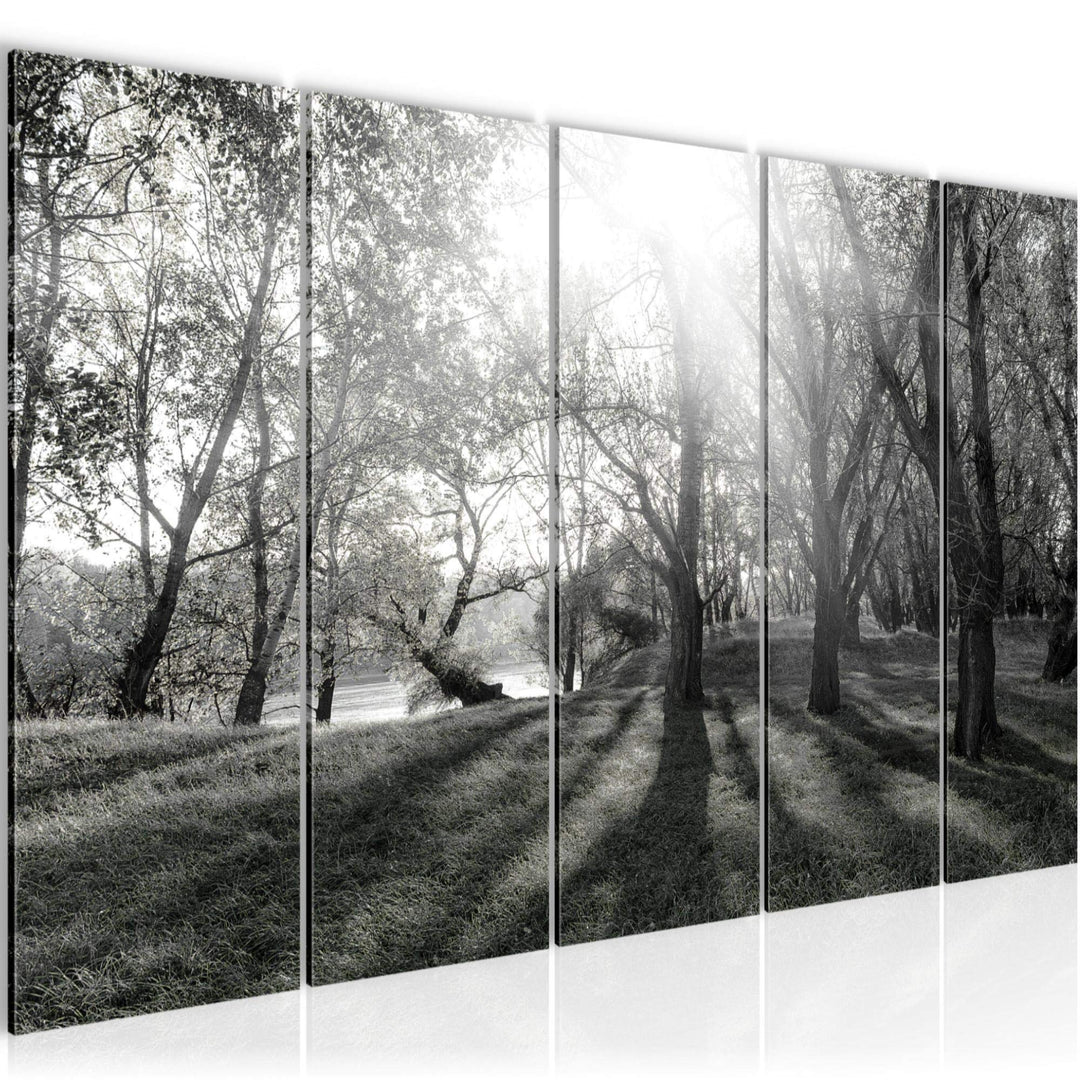 Runa Art Bild Wald Landschaft Wandbilder auf Vlies Leinwand 5 Teilig Wanddekoration Schlafzimmer Woh