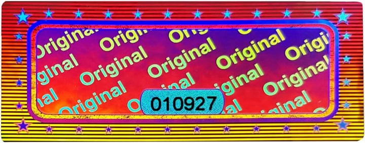 1000 Stk - 3D Hologramm Original-Siegel mit Seriennummer - 46x20mm silber glänzend - Sicherheitssieg