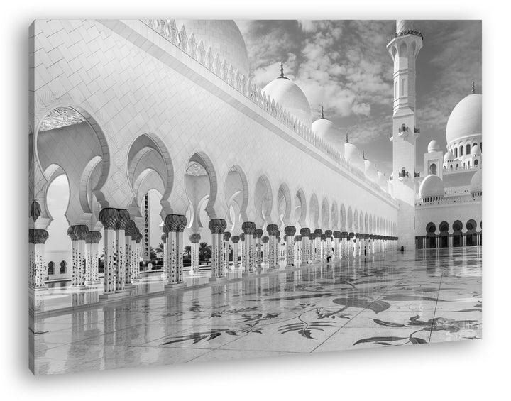 deyoli Moschee in Abu Dhabi Effekt: Schwarz/Weiss im Format: 80x60 als Leinwandbild, Motiv fertig ge