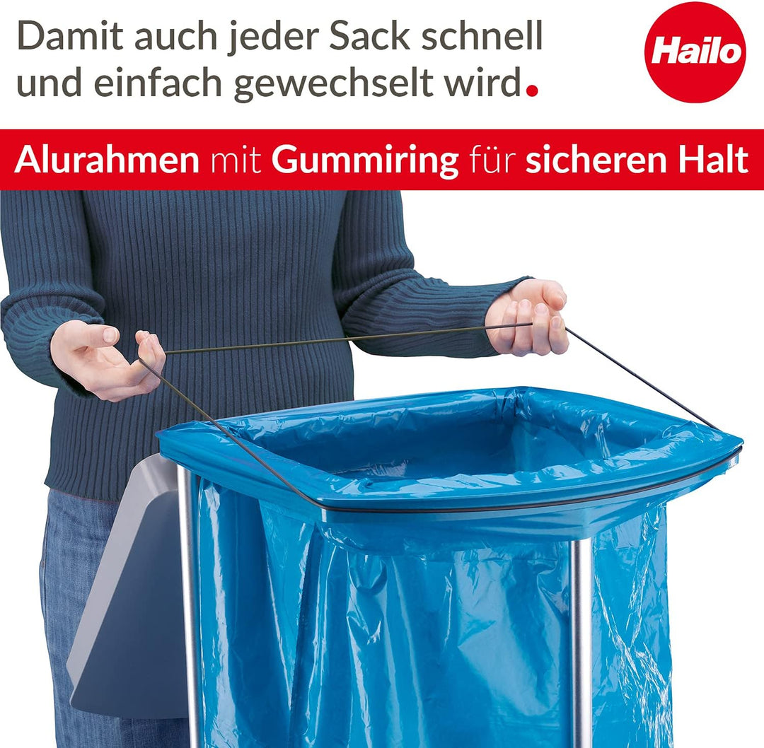 Hailo ProfiLine MSS XXXL Mülltrenn-System - inklusive Rollen - Stabiler 120 Liter Müllsackhalter - A