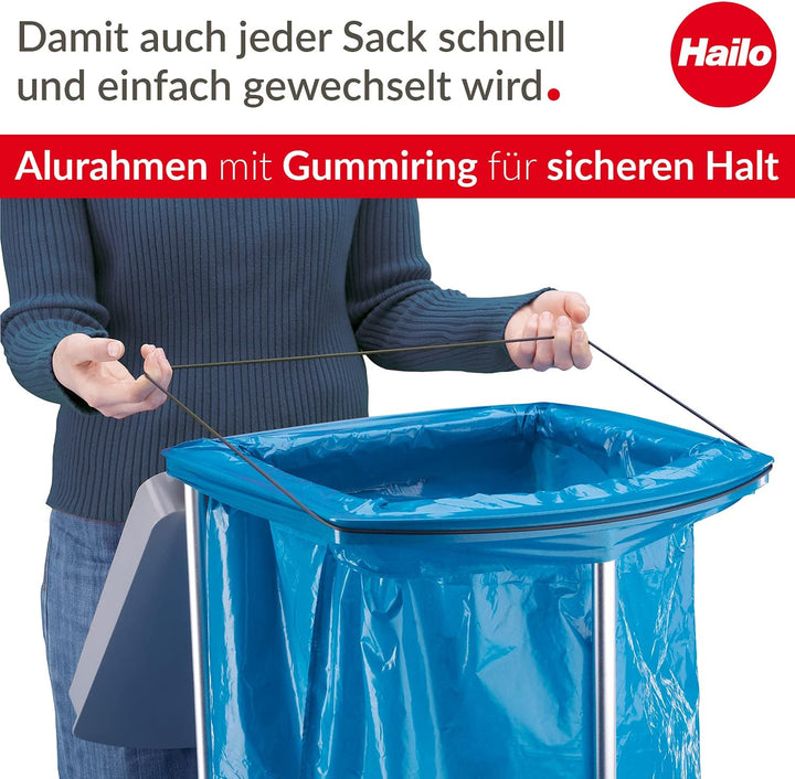 Hailo ProfiLine MSS XXXL Mülltrenn-System - inklusive Rollen - Stabiler 120 Liter Müllsackhalter - A