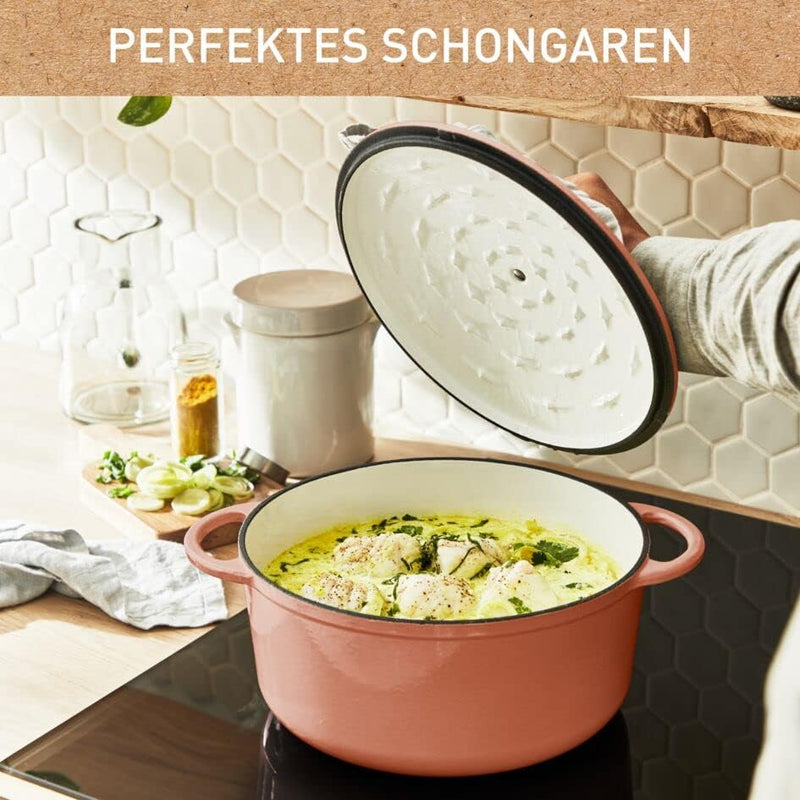 Tefal E26004 LOV Kochtopf 25 cm| wiedergewonnenes Gusseisen| optimale Wärmespeicherung| für alle Her