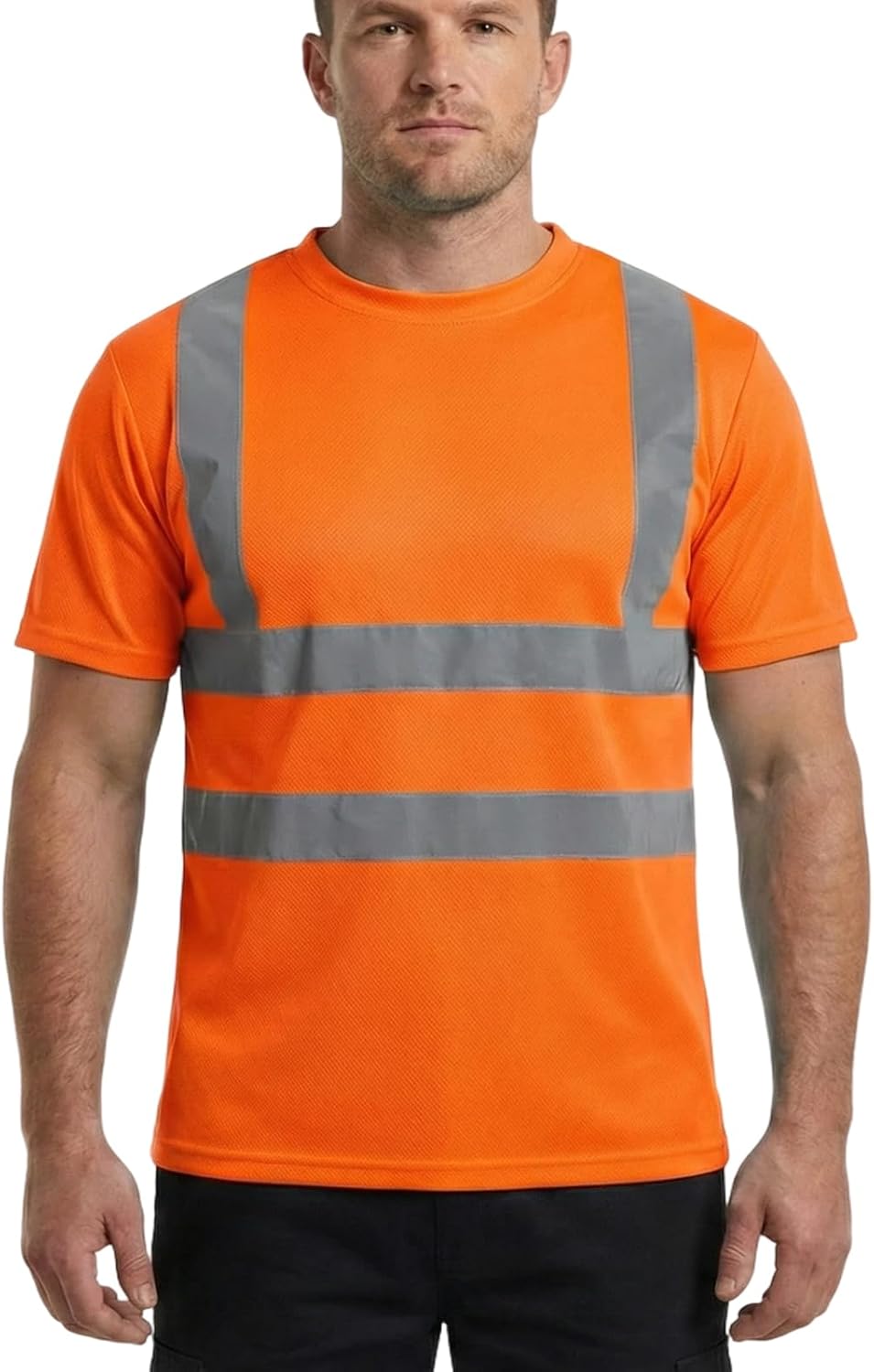HYCOPROT Warnschutz T-Shirt Warnweste Reflektierend Warnweste Atmungsaktiv Leicht Kurzarmshirt Kurza
