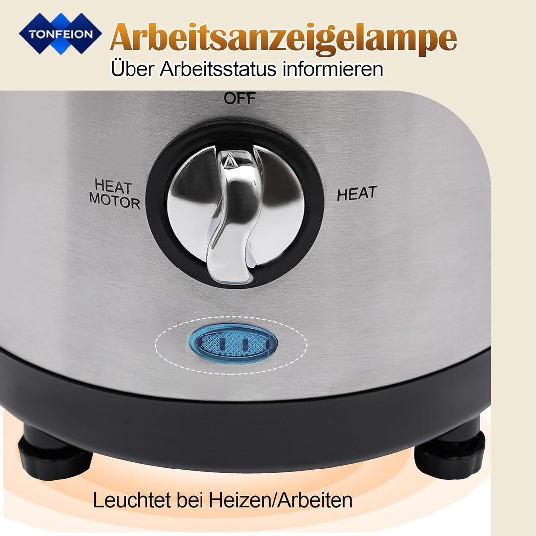 Schokobrunnen Edelstahl - 4 Etagen, 190W Schokoladenbrunnen mit Temperaturregelung, 1.2L Kapazität,