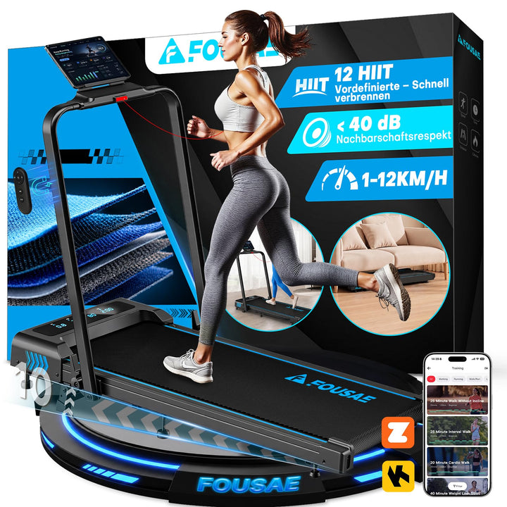 Laufband für Zuhause, 5 in 1 Walking Pad, 12km/h Klappbar Laufband mit 9% Steigung, 2.75HP Walking M