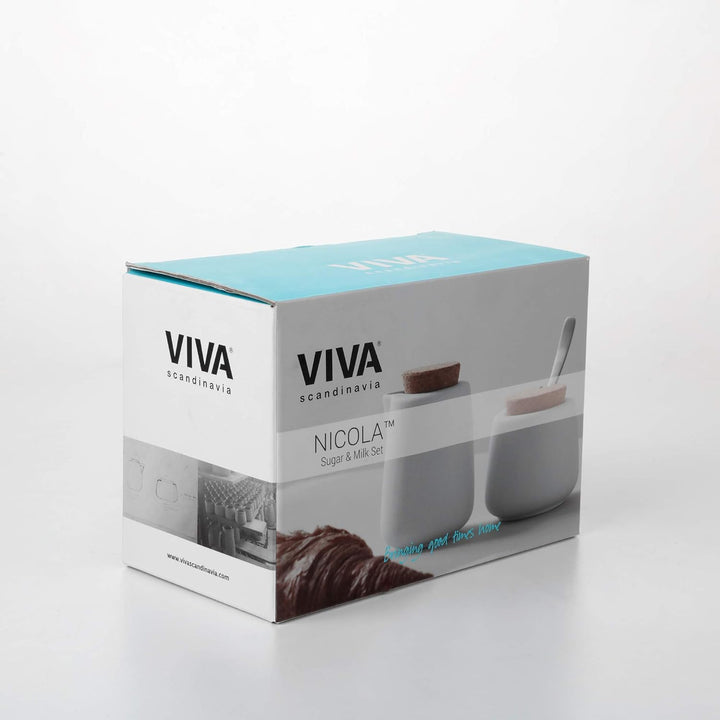 Viva Nicola Zucker- und Milchkännchen-Set, Kaffee- und Tee-Servierset aus Porzellan – Sahnekännchen