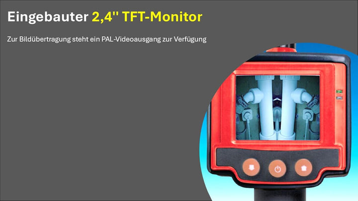 ROTHENBERGER Industrial Endoskop Kamera TF 2809 im stabilen Kunststoffkoffer | Rohrkamera | Kanalkam