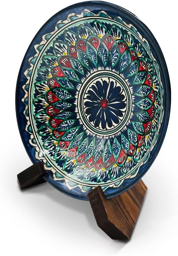 Orientalischer Lagan Suppenteller 23 cm - tiefer Teller KaraKalam Ляган - Handgefertigte Rischtan Ke