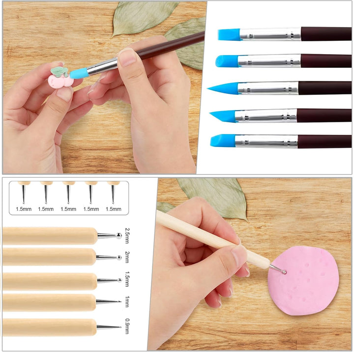 MXTIMWAN 24 Stück Modellierwerkzeug Ton Set, Polymer Clay Sculpting Tools, Keramik Sculpting Ton Wer