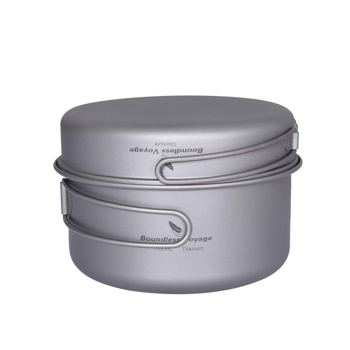 Boundless Voyage Outdoor 750ml 800ml 1100ml 1300ml Titantopf mit Deckel Folding Bail Griff Camping W