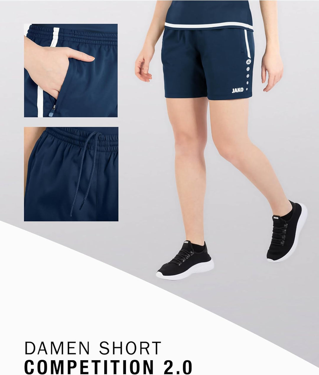 JAKO Sport Shorts Herren Competition 2.0 I Praktische Sporthose Herren kurz mit Elastischem Bund I M