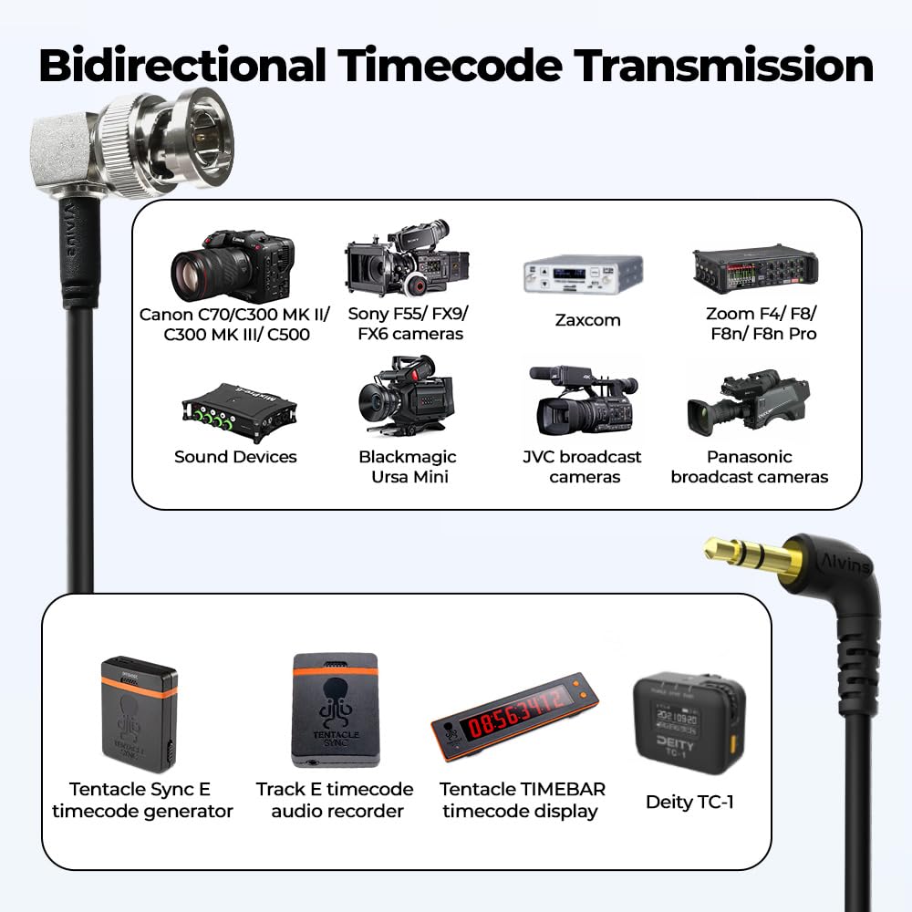 Alvin's Cables Tentakel 3,5 mm TRS zu BNC Timecode Kabel Nicht verriegelnd 3,5 mm, Nicht verriegelnd