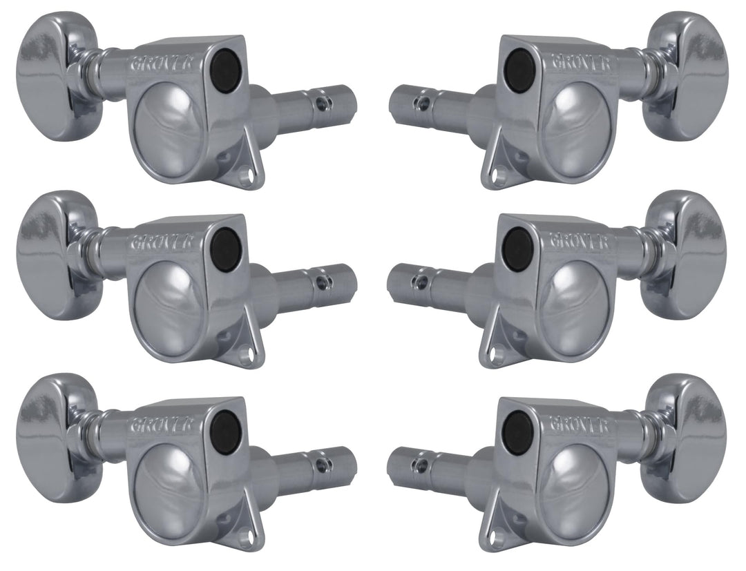 Grover 406C Rotomatic Mini-Saitenspanner, 3 pro Seite, Autoklemmmechanik, verchromt chrome, chrome