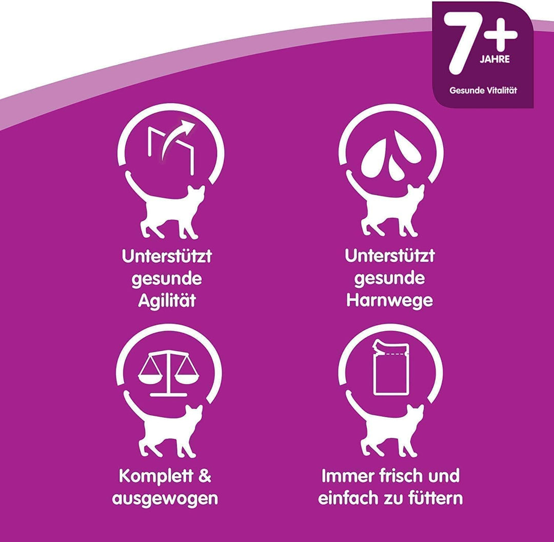 Whiskas 7 + Katzenfutter – Geflügel-Auswahl in Sauce – Hochwertiges Katzenfutter ab dem 7. Lebensjah