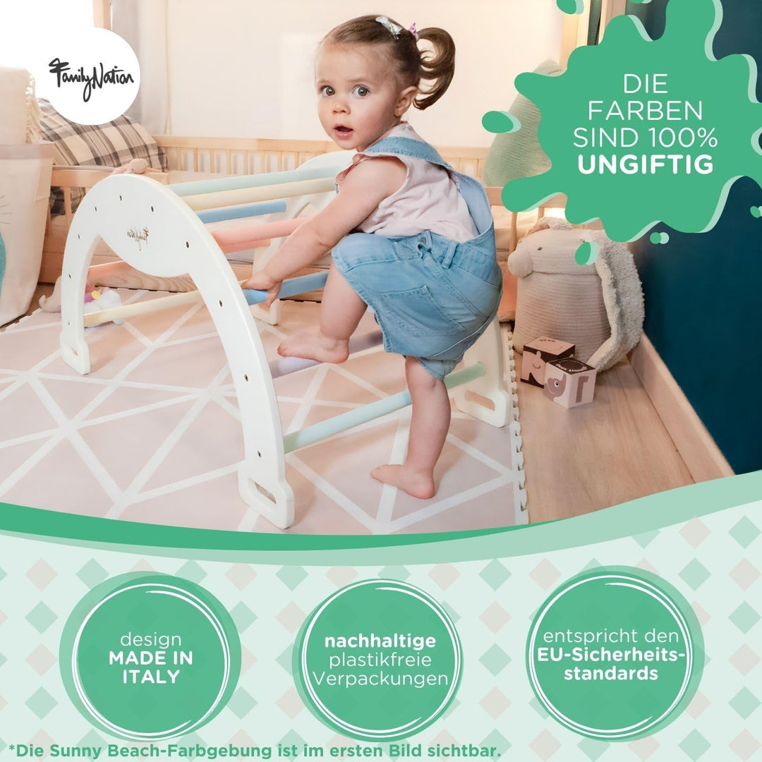 Family Nation, Sunny Beach Montessori-Kletterbogen, Klettern und Schaukeln, für Kinder ab 1 Jahr, En