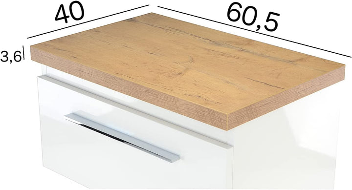 paplinskimoebel Girona Waschtischplatte für Aufsatzbecken Waschbecken, 80 x 40 x 3,6 cm, Lancelot Ei