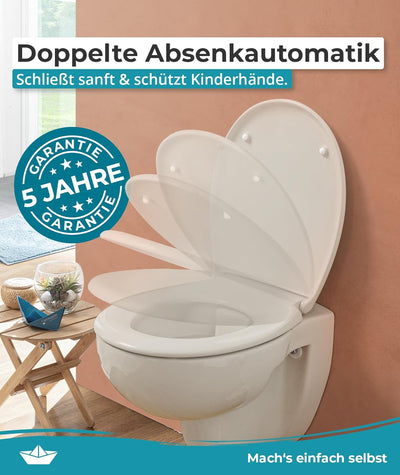 Calmwaters® Toilettendeckel mit Absenkautomatik, Made in EU, antibakterieller Klodeckel, WC Sitz, Kl