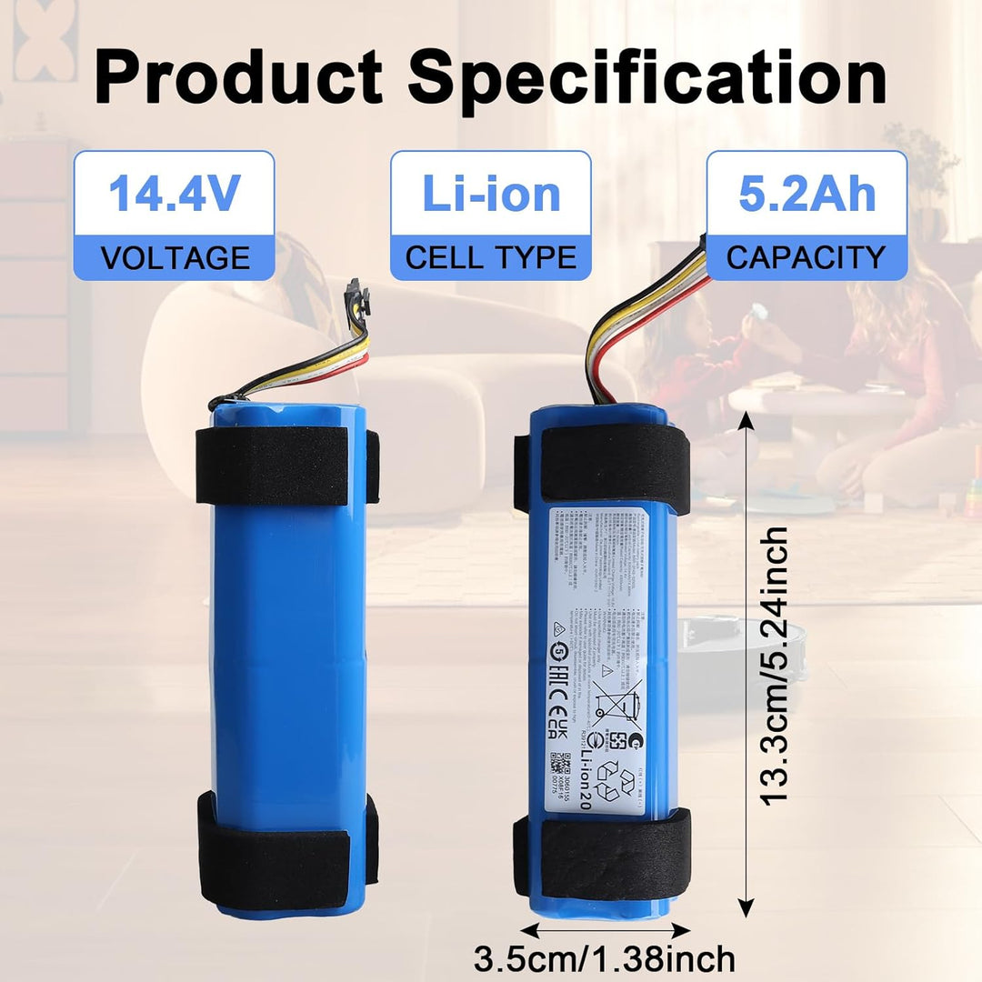 5200mAh Lithium-Ionen-Akku, kompatibel mit Roborock S8, MaxV Ultra &amp; Qrevo Slim, Li-Ionen-Akku für Q