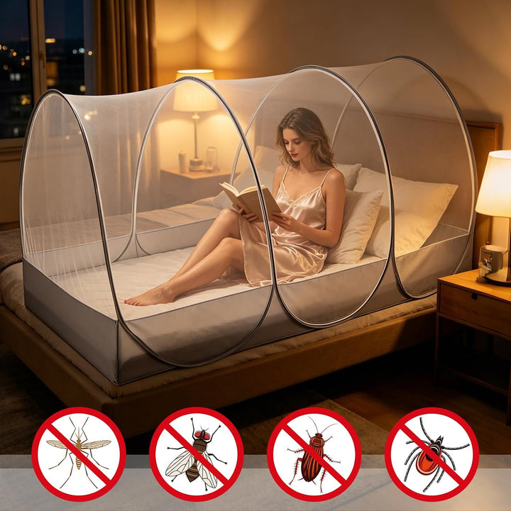 LIROPAU Moskitonetz Pop Up 190x90x90cm, Tragbares Campingzelt mit Reissverschluss für Zuhause, Reise