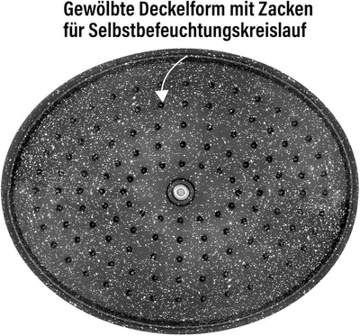 STONELINE Cocotte Bräter mit Deckel Induktion 32 cm, 6,6 L, Aluguss Topf beschichtet mit echten Stei