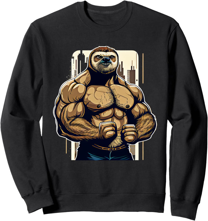 Bodybuilder Faultier Lustiges Bodybuilding Faultier Fitness Sweatshirt