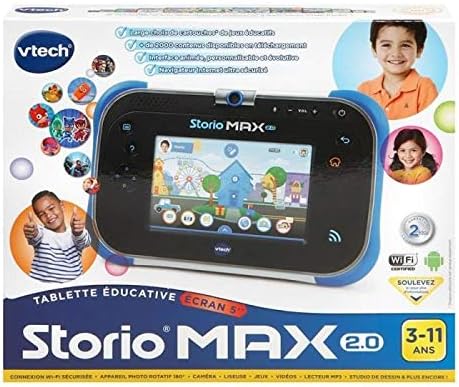 VTech - Storio Max 2.0 Blau, Kinder-Tablet mit Touchscreen, Lernfähig und sicher mit 5 Zoll Farbdisp