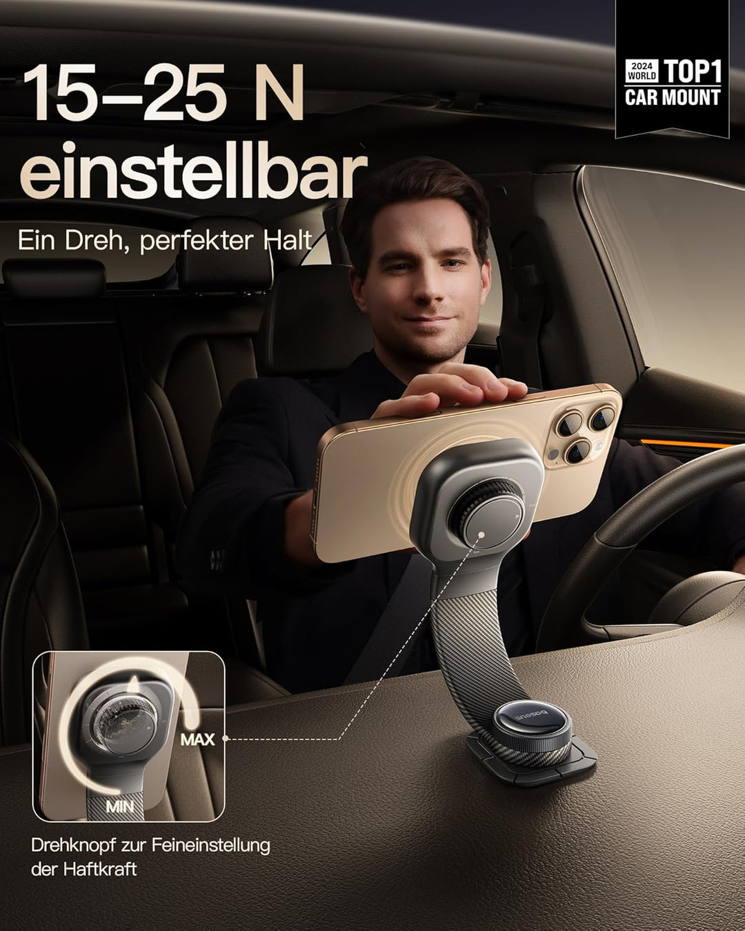 Baseus C03 Handyhalterung Auto Magnet, 360° drehbar Magnetische Magsafe Handy Halterung Auto mit Bie