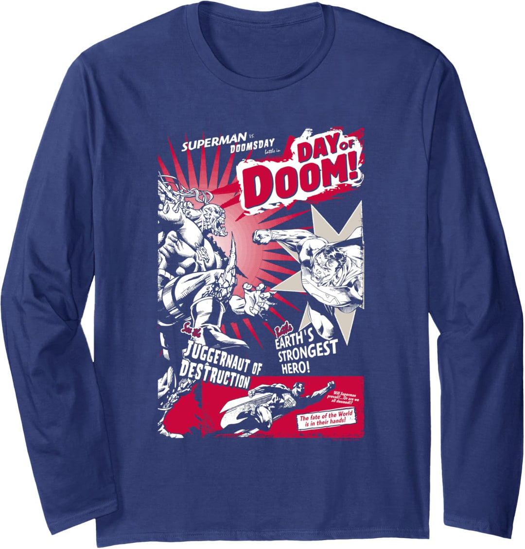 Superman Day of Doom Poster Langarmshirt