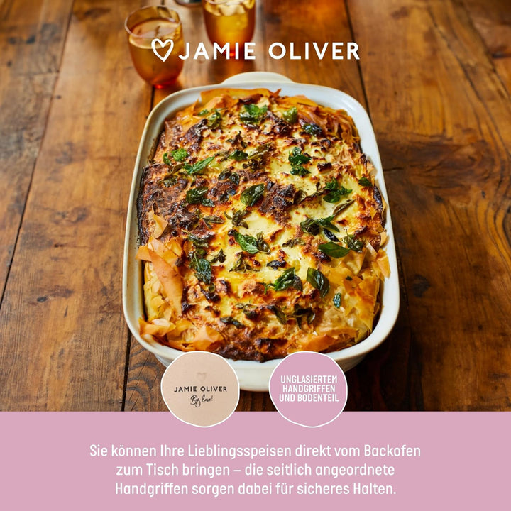 Jamie Oliver Big Love Epic Bräter, Ofenform mit Griffen, Steingut mit Glasur, spülmaschinen- und mik