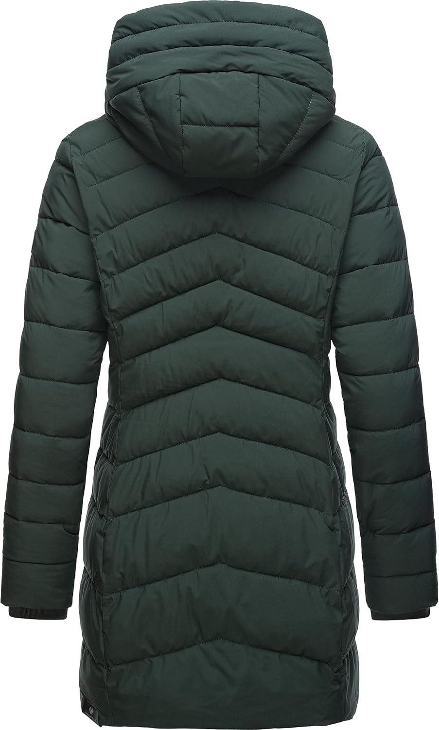 Ragwear Damen wasserdichter Regenmantel Wintermantel warm gefüttert Steppmantel lang mit Kapuze Teel