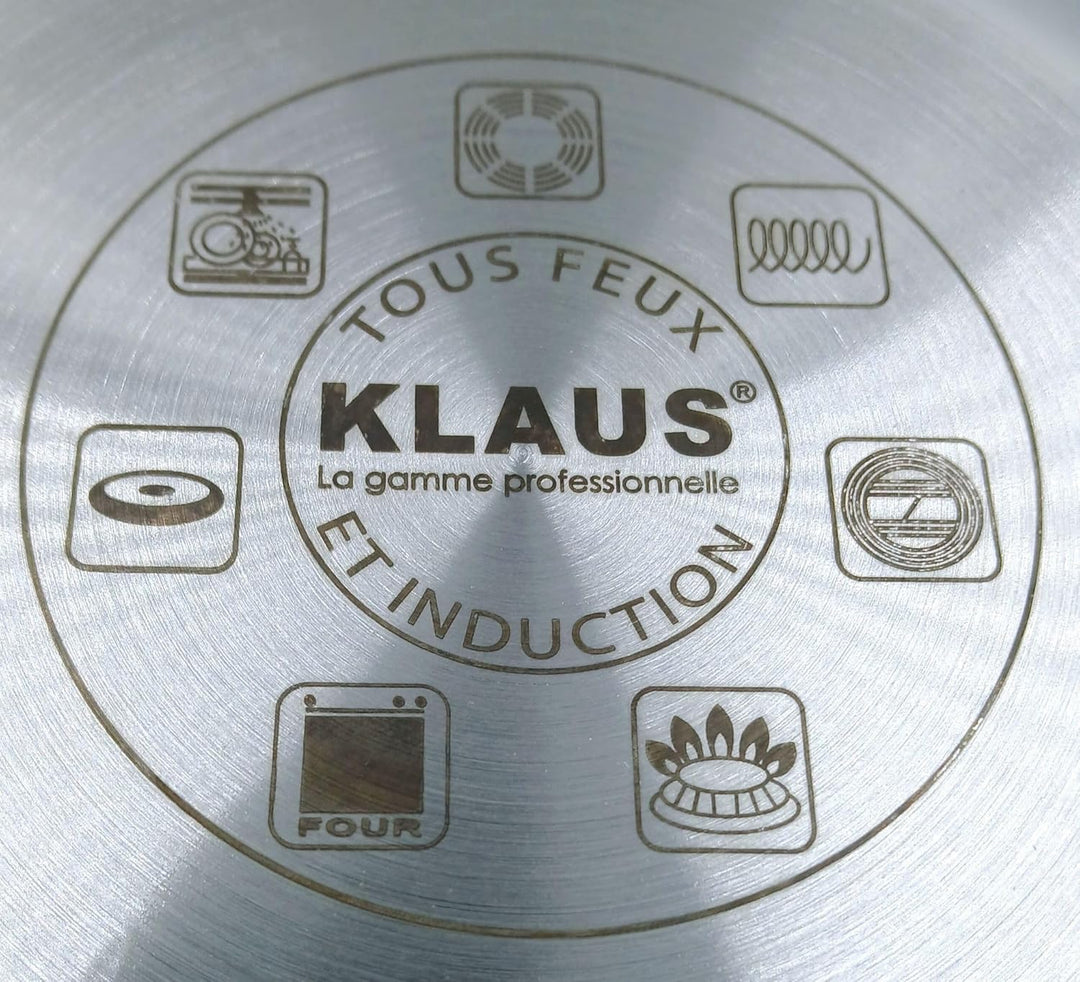 KLAUS Wok 28 cm aus hochwertigem Edelstahl, für alle Herdarten, auch Induktion, gesundes und gleichm
