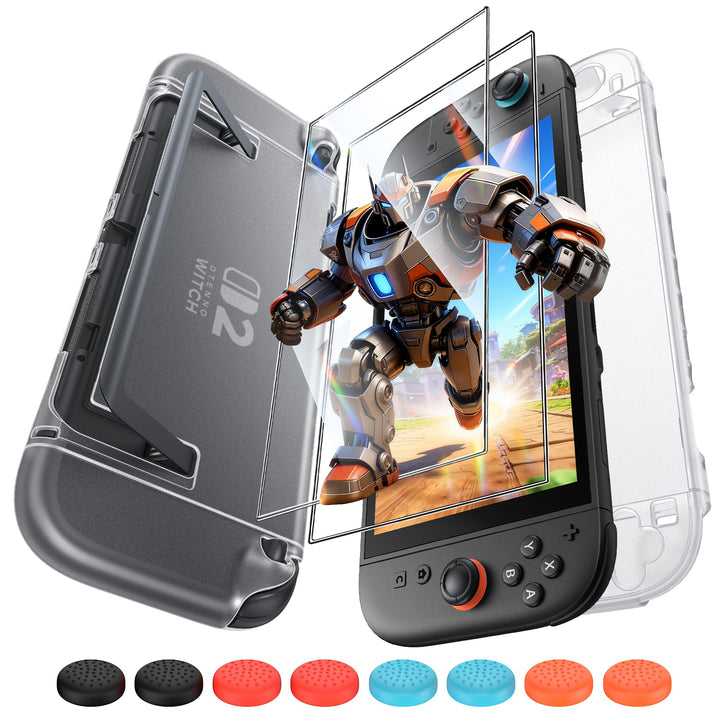 FYOUNG Dockable Hülle für Nintendo Switch 2, Abnehmbares Hartschalenhülle für Joy Con 2, Kratzfest &