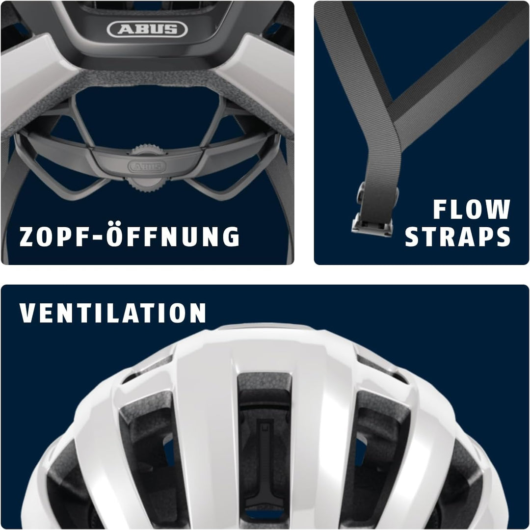 ABUS Rennradhelm PowerDome MIPS - leichter Fahrradhelm mit cleverem Belüftungssystem und Aufprallsch
